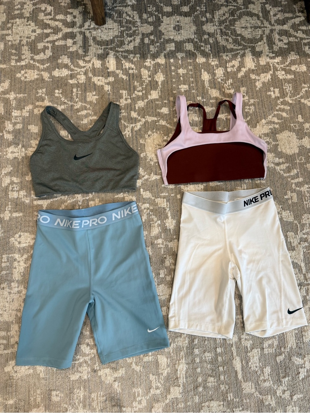 Nike size small Pro Sports Bras and Biker Shorts Bundle